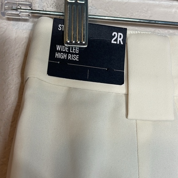 NWT Express White Wide Leg Trousers Cream Size 2R - Picture 8 of 11